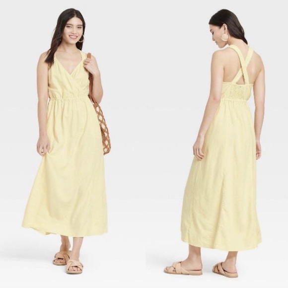 Universal Thread Dresses & Skirts - Butter Yellow Universal Thread Linen Blend Maxi Dress Medium‎